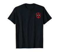 Marvel Deadpool Corner Chest Logo Maglietta, Uomo, Nero, M