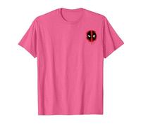 Marvel Deadpool Corner Chest Logo Maglietta, Uomo, Rosa mélange, XXL