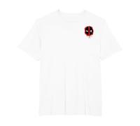 Marvel Deadpool Corner Chest Logo Maglietta, Uomo Taglie Grandi, Bianco, 5X Tall