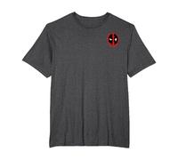 Marvel Deadpool Corner Chest Logo Maglietta, Uomo Taglie Grandi, Grigio Scuro, 4X Tall