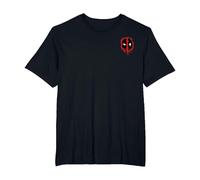 Marvel Deadpool Corner Chest Logo Maglietta, Uomo Taglie Grandi, Nero, 3X Tall