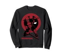 Marvel Deadpool Crouching Deadpool Hidden Logo Felpa