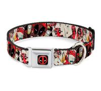 MARVEL DEADPOOL Dog Collar DPA-Deadpool Logo Black/Red/White Deadpool Shooting/