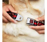 MARVEL DEADPOOL Dog Collar DPAD-Deadpool Logo CLOSE-UP Black/Red/White Deadpoo