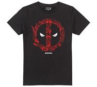 Marvel Deadpool Doodle Logo T Shirt, Black, Nero, XXL Unisex-Adulto