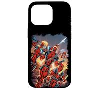 Marvel Deadpool Family Battle Charge Distressed Comic Art Custodia per iPhone 16 Pro
