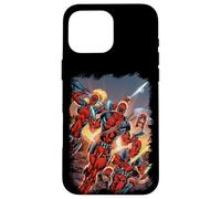 Marvel Deadpool Family Battle Charge Distressed Comic Art Custodia per iPhone 16 Pro Max