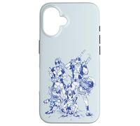 Marvel Deadpool Family Comic Blue Line Sketch Art Custodia per iPhone 16