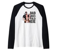 Marvel Deadpool Father's Day Dad Jokes Told Here Maglia con Maniche Raglan