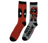 Marvel Deadpool Just Chillin 2 Pack Di Calze A Righe