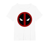 Marvel Deadpool Large Circle Logo Maglietta, Donna Plus-Size, Bianco, 4X