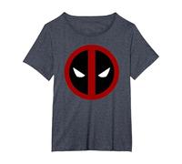 Marvel Deadpool Large Circle Logo Maglietta, Donna Plus-Size, Pervinca, 2X
