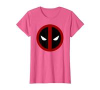 Marvel Deadpool Large Circle Logo Maglietta, Donna, Rosa mélange, S