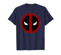 Marvel Deadpool Large Circle Logo Maglietta, Uomo, Navy, L