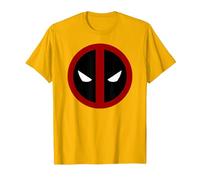Marvel Deadpool Large Circle Logo Maglietta, Uomo, Oro Brillante, S