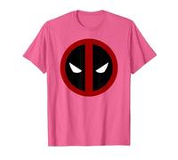 Marvel Deadpool Large Circle Logo Maglietta, Uomo, Rosa mélange, 3XL