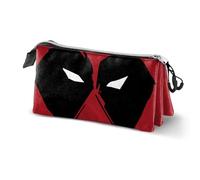 Marvel Deadpool Mask-Astuccio Triplo, Rosso 23 x 11 cm