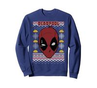 Marvel Deadpool Natale Ugly Sweater Style Felpa, Unisex per Adulti, Navy, XL