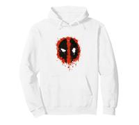 Marvel Deadpool Paint Logo Felpa con Cappuccio, Unisex per Adulti, Bianco, XL