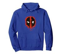 Marvel Deadpool Paint Logo Felpa con Cappuccio, Unisex per Adulti, Blu Reale, S