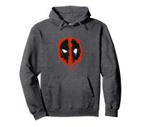 Marvel Deadpool Paint Logo Felpa con Cappuccio, Unisex per Adulti, Grigio Scuro, S