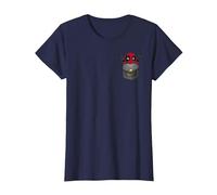 Marvel Deadpool Pocket Maglietta, Donna, Navy, M