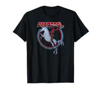 Marvel Deadpool Riding A Unicorn Circle Maglietta