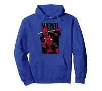 Marvel Deadpool Sword Felpa con Cappuccio, Unisex per Adulti, Blu Reale, S