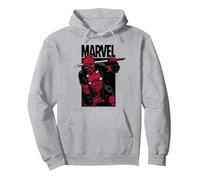 Marvel Deadpool Sword Felpa con Cappuccio, Unisex per Adulti, Grigio Melange, S