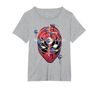 Marvel Deadpool Target Practice Maglietta, Donna Plus-Size, Grigio Melange, 5X