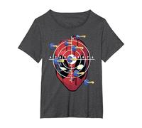 Marvel Deadpool Target Practice Maglietta, Donna Plus-Size, Grigio Scuro, 2X