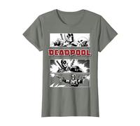Marvel Deadpool Title Logo Comic Panels Maglietta
