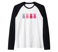 Marvel Deadpool Valentine's Day Cute Gummy Bear Chest Logo Maglia con Maniche Raglan