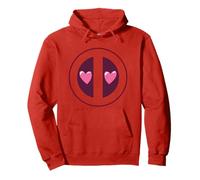 Marvel Deadpool Valentine's Day Cute Heart Eyes Chest Logo Felpa con Cappuccio