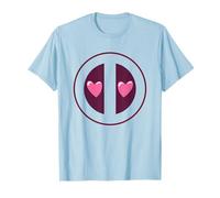 Marvel Deadpool Valentine's Day Cute Heart Eyes Chest Logo Maglietta