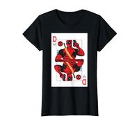 Marvel Deadpool Wade Wilson Playing Card Maglietta, Donna, Nero, S