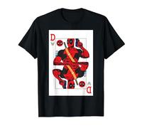 Marvel Deadpool Wade Wilson Playing Card Maglietta, Uomo, Nero, S