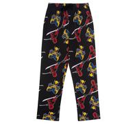 Marvel Deadpool & Wolverine 100% Cotone Pantaloni Pigiama da Uomo, Deadpool, Nero