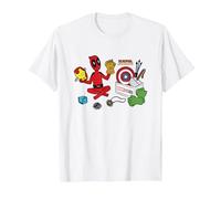 Marvel Deadpool & Wolverine Avengers Tool Box Sketch Icons Maglietta, Uomo, Bianco, 5XL