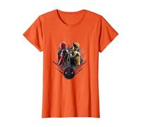Marvel Deadpool & Wolverine Back To Back Epic Shot Maglietta, Donna, Arancio, XS