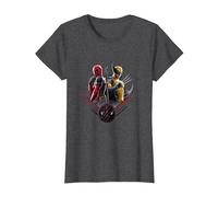 Marvel Deadpool & Wolverine Back To Back Epic Shot Maglietta, Donna, Grigio Scuro, S