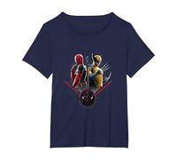 Marvel Deadpool & Wolverine Back To Back Epic Shot Maglietta, Donna Plus-Size, Navy, 2X