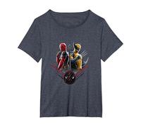 Marvel Deadpool & Wolverine Back To Back Epic Shot Maglietta, Donna Plus-Size, Pervinca, 2X