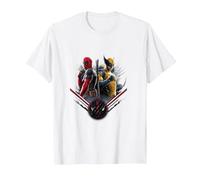 Marvel Deadpool & Wolverine Back To Back Epic Shot Maglietta, Uomo, Bianco, L