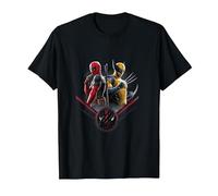 Marvel Deadpool & Wolverine Back To Back Epic Shot Maglietta, Uomo, Nero, M