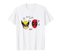 Marvel Deadpool & Wolverine Best Bubs Faces Doodles Maglietta