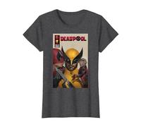 Marvel Deadpool & Wolverine Deadpool & Dogpool Kissing Logan Maglietta, Donna, Grigio Scuro, XXL