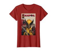 Marvel Deadpool & Wolverine Deadpool & Dogpool Kissing Logan Maglietta, Donna, Mirtillo Rosso, 3XL