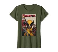Marvel Deadpool & Wolverine Deadpool & Dogpool Kissing Logan Maglietta, Donna, Oliva, S
