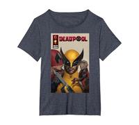 Marvel Deadpool & Wolverine Deadpool & Dogpool Kissing Logan Maglietta, Donna Plus-Size, Pervinca, 3X